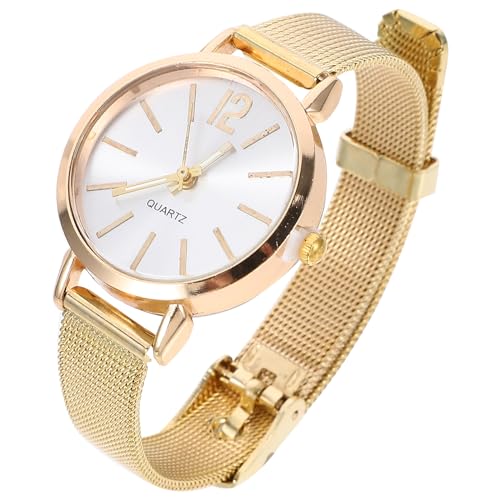 Hemobllo Relojes De Mujer Dorados Baratos, Reloj de para Mujer Reloj de de con Banda de Fácil de Leer Reloj de para Mujer Reloj Reloj Dorado Y Plateado Mujer (Dorado)