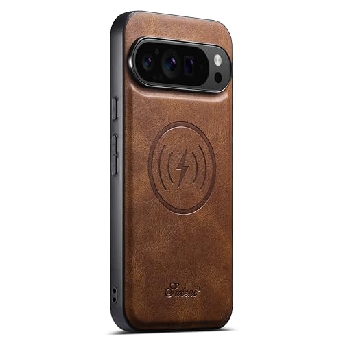 Étui portefeuille Google Pixel 10 cuir marron avec béquille intégrée - 7