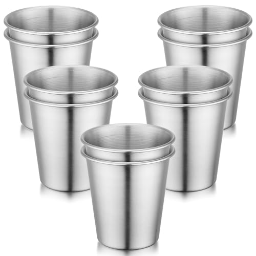 Beasea 8.8 oz Stainless Steel Cups, 10 Pack 260ml Mini Stainless Steel Tumblers, Small Unbreakable Shatterproof Drinking Pint Cups for Home Restaurant Office Bar Camping