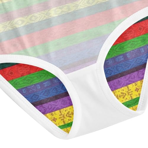 Stripes Colors Toddler Cotton Underwear, Girls' Underwear, 2T–8 Years4