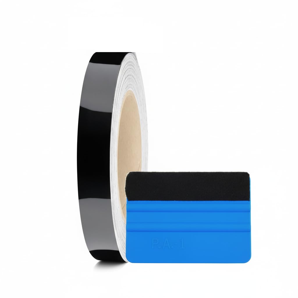 Upromax Vinyl Wrap 2080 Series, G12 Gloss Black - 0.5" to 8" Wide, up to 75ft Long – Air Release Technology for Chrome Delete, Car Detailing, Home and