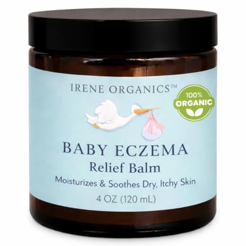 Image of Irene Organics Baby Eczema Relief Balm, Healing Ointment Baby Moisturizing Cream for Eczema, Dry, Itchy Skin. Award Winning Baby Skincare for Sensitive Skin, Safe for Newborns, Kids and Adults