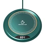 カップウォーマー コーヒー保温コースター 3段階温度設定 55℃ 65℃ 75℃ 静音 自動電源オフ カップヒーター ドリンク保温器 水/お茶/コーヒー/牛乳など飲み物 急速加熱 オフィス 職場 デスク 卓上 プレゼント ギフト (グリーン)