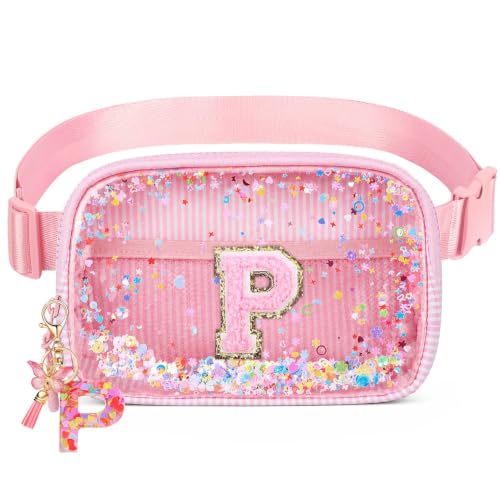 Image of Initial Fanny Pack for Girls - Belt Bag for Teens Kid Teen Girl Kid Birthday Gift Pink P