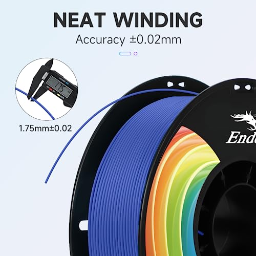 Image of Creality 3D Printer Filament, PLA Plus Filament 1.75mm Rainbow, PLA Pro Toughness Upgraded Dimensional Accuracy + /- 0.03mm, 1KG Spool(2.2lbs) Ender PLA+ Filament for Most 3D Printer