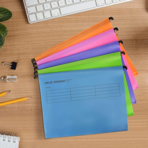 30pcs Hängemappen A4 Polypropylen Aktenschrank Hängemappen mit Tabs und Karteneinlagen für Schule Zuhause Arbeit Büro (5 Farbe)