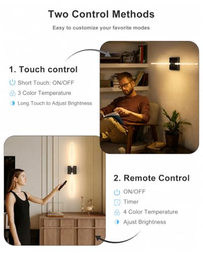 Image of iThird Wall Sconces Set of 2, Rechargeable Wireless Sconce(Bubble Crystal) | Battery Operated Wall Lights With Touch Remote, 4CCT Dimmable Wall Lamp For Bedroom, Living Room, Hallway. 31.7inch