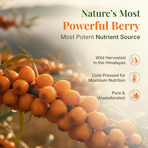 Image of Organic Sea Buckthorn Juice Concentrate 300ml | Antioxidant Rich Immunity Booster | Skin Glow & Hair Health Drink