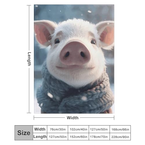 Couverture polaire lit toutes saisons, plaid doux imprimé cochon