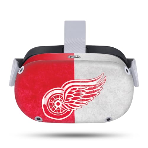 Head Case Designs Officially Licensed NHL Half Distressed Detroit Red Wings Vinyl Sticker Skin Decal Cover Compatible with Meta Quest 2