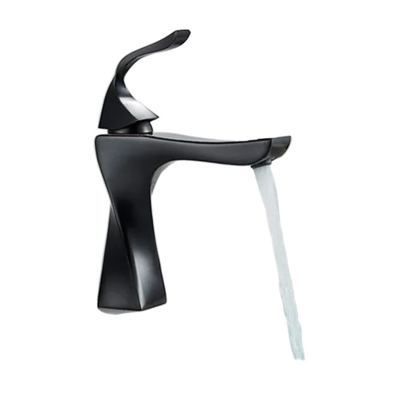CVFRDD Basin Faucet Black And Chrome Bathroom Sink Faucet, Single Handle Basin Taps Deck Wash Hot Cold Mixer Tap Crane(SLT086SB)