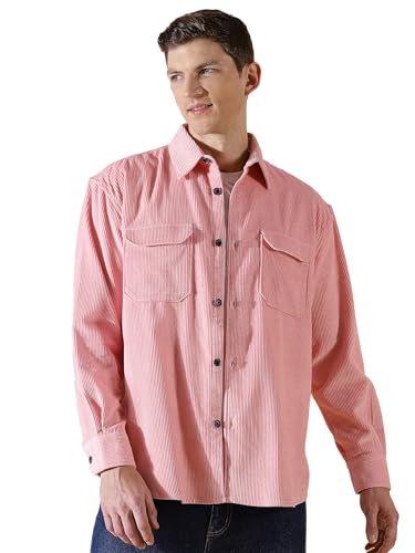 Image of Thomas Scott Men's Premium Spread Collar Double Pocket Corduroy Oversized Shackets