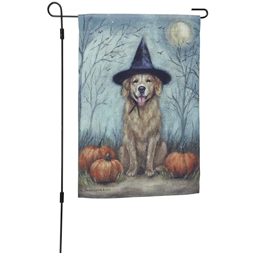Drapeau de jardin chien sorcier résistant aux intempéries