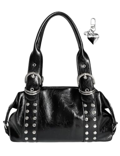 Image of Studded Purses Y2k Shoulder Bag Vintage Leather Punk Handbag Grunge
