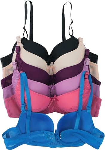 Image of ToBeInStyle Women's Pack of 6 Classic Style Underwire Supportive Padded Bras