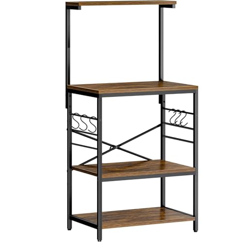 رف خبازين للمطبخ، طاولة قهوة من 4 طبقات، حامل ميكروويف مع 6 ...