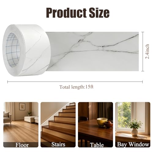 Image of GSCIT Club Marble Wallpaper, 2.4 inch X 15ft Self Adhesive Wood Grain Repair Tape Marble Repair Patch for Tables, Chairs, Baseboards, Doors, Windows, Floors, Handicraft DIY.