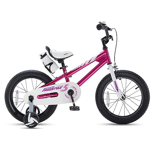 Image of RoyalBaby Bicycle for Kids Cycle for 3-5 Years Boys & Girls 12 inch | Training Wheels | Adjustable Seat | 1 Year Warranty | Fuschia