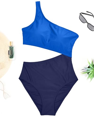 Image of Women's One Piece Swimsuit- One Shoulder Bathing Suit Cutout Tummy Control Swimwear