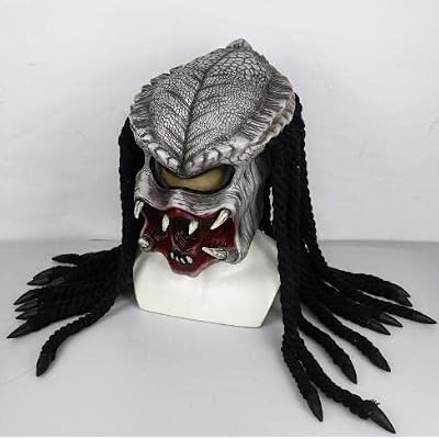 WBLLGG Predator Mask Motorcycle Headgear Predator Replica Mascatex Helmet Cosplay Costume Tracker Predator Color: A