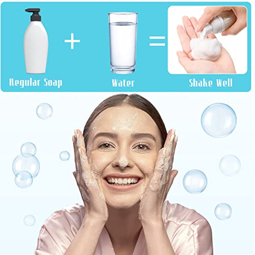 24 Pcs Foam Pump Bottles 1 Oz/ 30 ml Plastic Mini Empty Dispenser Travel Soap Foaming Bottles for Refillable Hand Sanitizer Lash Shampoo(Clear)4