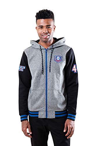 Ultra Game Men's Standard Full Zip Fleece Hoodie Letterman Varsity Jacket, Team Color, L