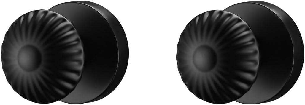 Black Interior Door Knob with Push Lock, Privacy Door Knobs Door Handles for Bath and Bed, Heavy Duty Door Knob with Lock