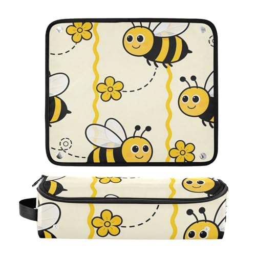 2-in-1 Estuche de viaje para rizador y alfombrilla resistente al calor, organizador portátil para herramientas de cabello miniatura 3