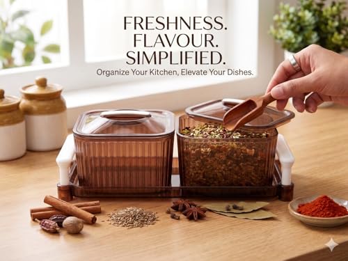 Image of Dry Fruit Container Serving Tray Set | 600 ML Each | Multipurpose Plastic Serving Set | Premium Design | BPA Free | Food Grade | Air-Tight Lid | Snack Organizer Tray | Multicolor