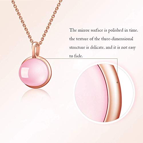 Collar rosa cristal 925 plata signo Libra para mujeres