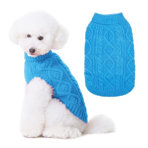 Image of BINGPET Dog Sweater for Medium Dogs, Turtleneck Knitted Clothes