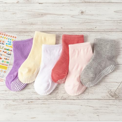 Image of MOMISY Baby Girl Boys children Non Slip Socks Toddlers Infant Warm Cotton Stretch Anti skid Socks-6 Pairs