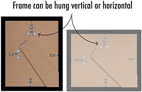 Miniatura 6 de Americanflat Portarretratos de 8 x 10 pulgadas con plexiglás pulido, juego de 5 unidades, para usar como marco de 5 x 7 con paspartú o para fotos de