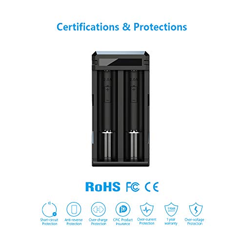 XTAR SC2 QC3.0 Snellader voor Li-ion-accu's, compacte snellader 18650, 18700, 20700, 21700, 22650, 25500, 26650, 26650 - Afbeelding 7