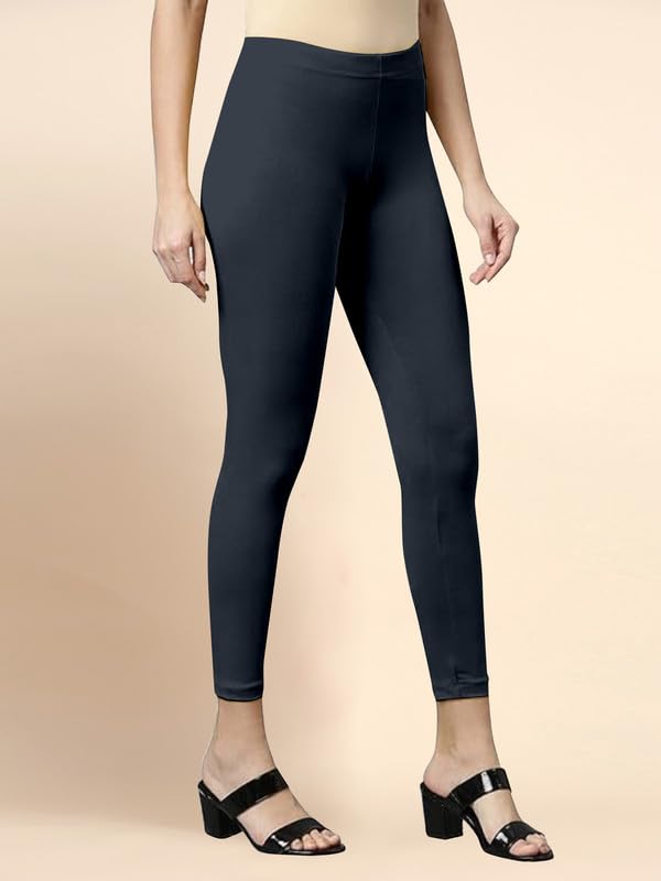 Image of TRENDMALLS Women's Microfiber Elastane Stretch Soft Cropped Leggings with Ultrasoft Waistband for Women