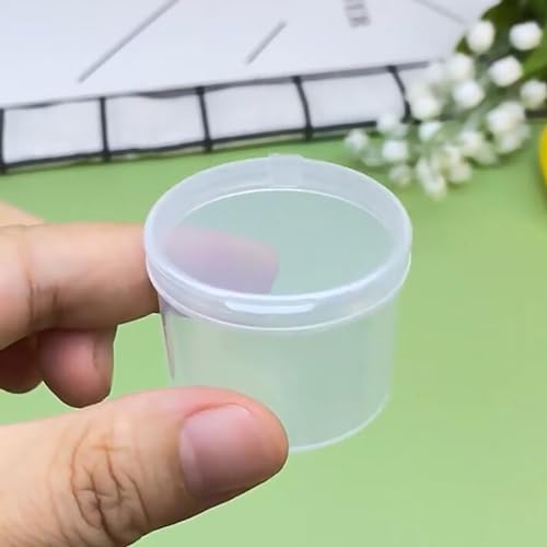 Image of 24 PCS Clear Round Plastic Organizer Box (1.42 x 1.18 inch), Clear Storage Box Round Organizer for Small Items and Other Craft Projects, Bead Rings Jewelry-Capacity 0.67 oz