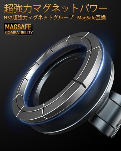 MOSENVKA 三脚マウン スマホスタンド magsafe対応 磁気マグネット式 携帯ホルダー 三関節調整 マルチスタンド マグセー電話ホルダ アルミ合金 片手操作 折り畳み式 超強力磁力 360度回転 薄型 軽量 横・縦置き スマホ撮影 コールドシュー付き スマートフォン三脚1/4インチネジ穴iPhone16/15/14/13/12/三脚/カメラ/自撮り棒対応(BK1-PRO) の商品画像 1