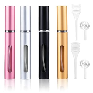 Kiiwah 4 Stück 5 ml Parfümzerstäuber Nachfüllbar Leer Reise Taschenzerstäuber Parfüm Zerstäuber Mini Portable…