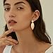 FANZE 2 Pairs Matte Gold Sliver Long Dangle Clip on Earrings for Women No Piercing Fashion Jewelry Gift for Party Prom Wedding Valentines Chrismas