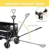 ROSONG Collapsible Wagon Cart with Wheels Foldable - Folding Utility Heavy Duty Wagons Carts for Grocery Sports Garden Shopping Camping Wheelbarrows (Black, 120L) #4