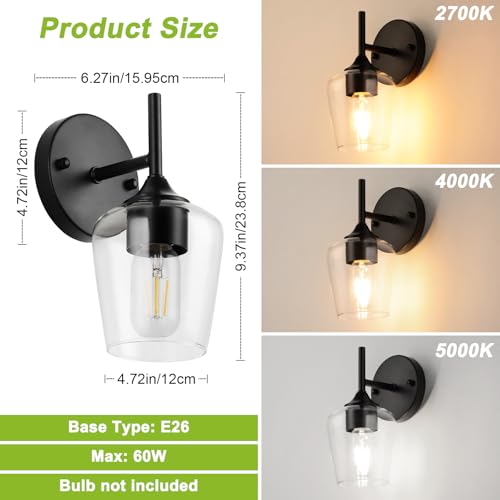 Image of foucasal Industrial Wall Sconces Black Bathroom Vanity Light Fixtures, Indoor Wall Mounted Lamp Modern Sconces 1-Light Wall Lighting for Bedside Bedroom Doorway