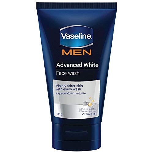 VASELINE MEN ADVANCED WHITE FACE WASH 100G.