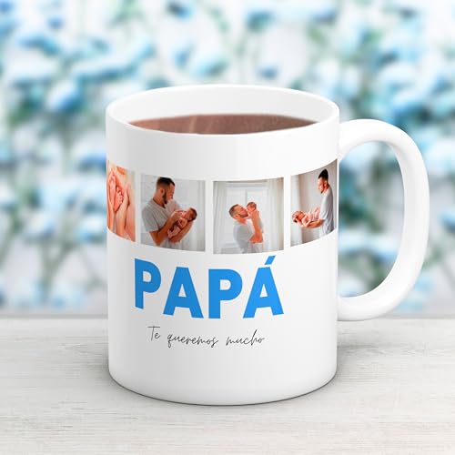 Cristal Plaque Taza Cerámica Personalizada para Papá con 4 Fotos y Texto “Papá, Te Queremos Mucho” | Acabado Premium, Asa Ergonómica | Regalo Día del Padre, Cumpleaños y Aniversario Cristal Plaque Taza Cerámica Personalizada para Papá con 4 Fotos y Texto “Papá, Te Queremos Mucho” | Acabado Premium, Asa Ergonómica | Regalo Día del Padre, Cumpleaños y Aniversario