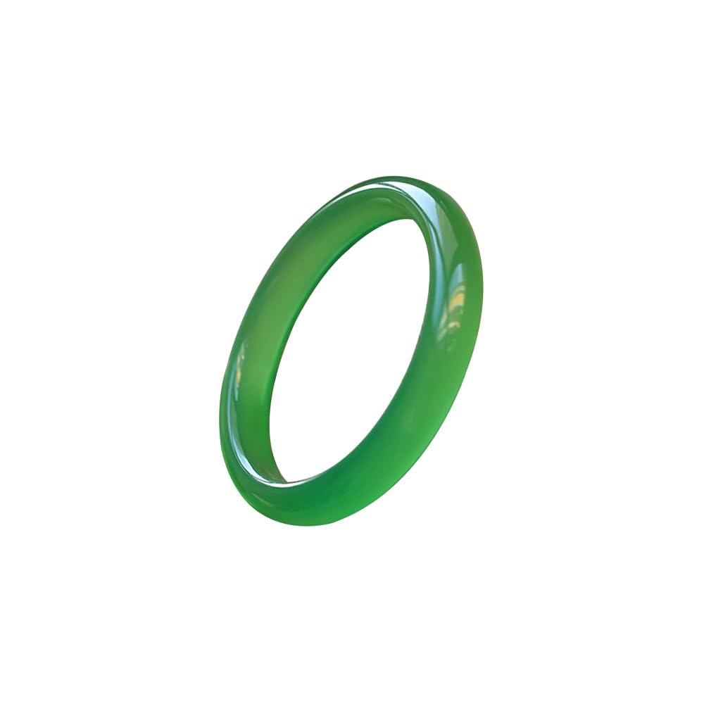 SnamicE Green Ice Jade Bangle Bracelet for Women Natural Chalcedony Bangle Bracelet Good Luck Bangle Round Green Jade Stone Bangle for Woman Birthday Wedding,