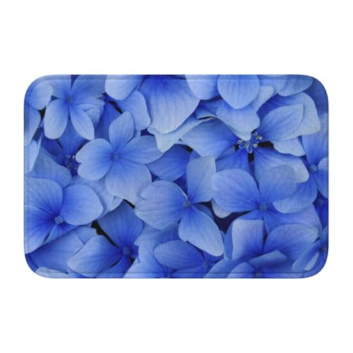 玄関マット 紫陽花柄 あじさい柄 アジサイ柄 ブルー バスマット 室内 屋外 足拭きマット カーペット おしゃれ 北欧 滑り止め付き 洗える ベットルーム 浴室 台所 寝室 業務用 家庭用 40×60cm