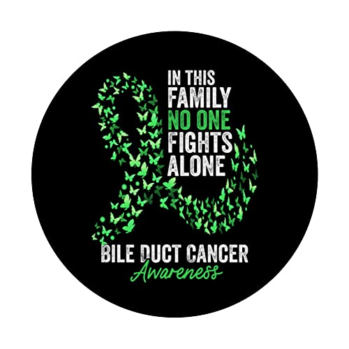Bile Duct Cancer Awareness Month Butterflies Green Ribbon PopSockets Swappable PopGrip, Black - Image 3