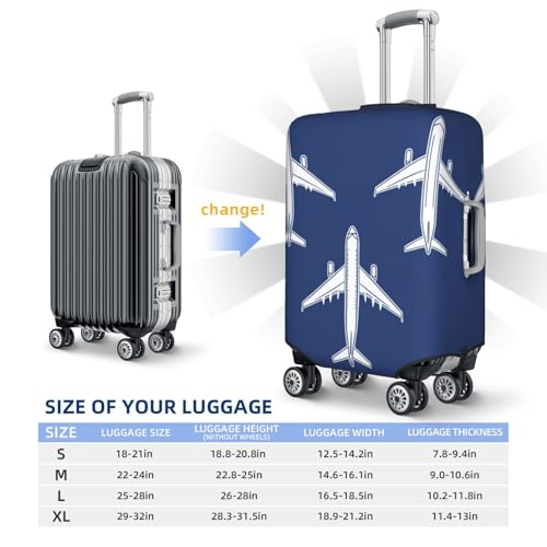 Three Planes Flying Simple Elastic Travel Luggage Covers Dustproof Scratch-Resistant Suitcase Protector Fit 22-24 Inch4