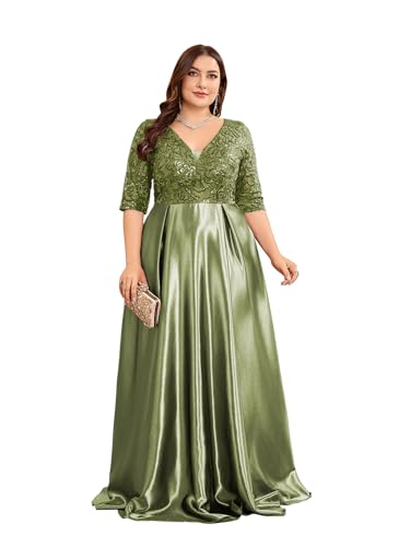 Vestidos de noite de cetim plus size formais para festa de format...