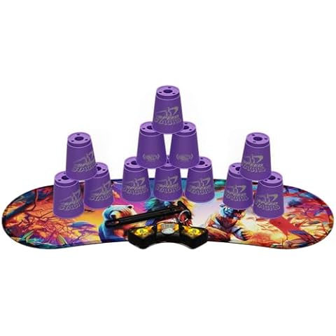 Speed Stacks | Sport Stacking Competitor - Royal Purple Set and Animals Mat - 12 Cups, Holding stem, with GX Timer and mat | WSSA Approved Cover