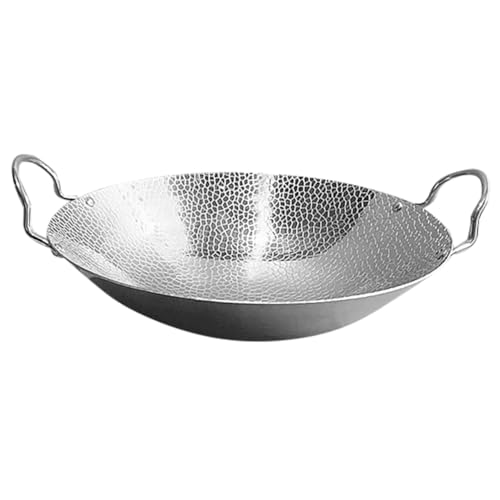 BEBEMOKO Olla Inoxidable para Cocinar con Doble Asa Sartén Versátil para Freír Guisar y Hervir para Uso Doméstico y Camping